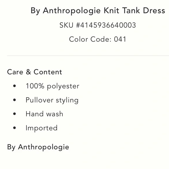 By Anthropologie mini knit tank dress, nautical theme in navy/white with stripes - Picture 5 of 5